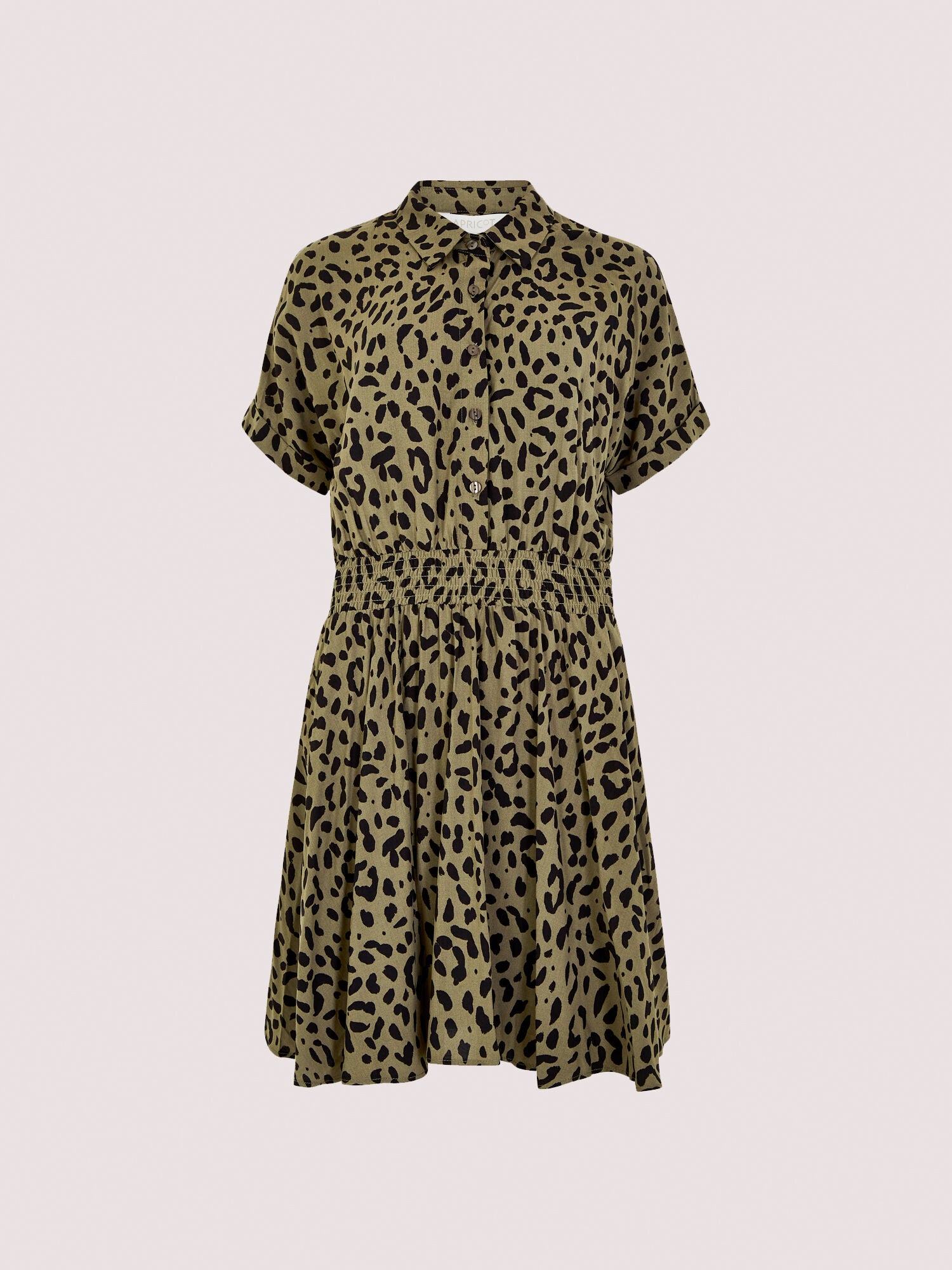 שמלת מיני עם הדפס בצבע ירוק