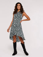 שמלת מידי עם הדפס בצבע ירוק - MASHBIR//365