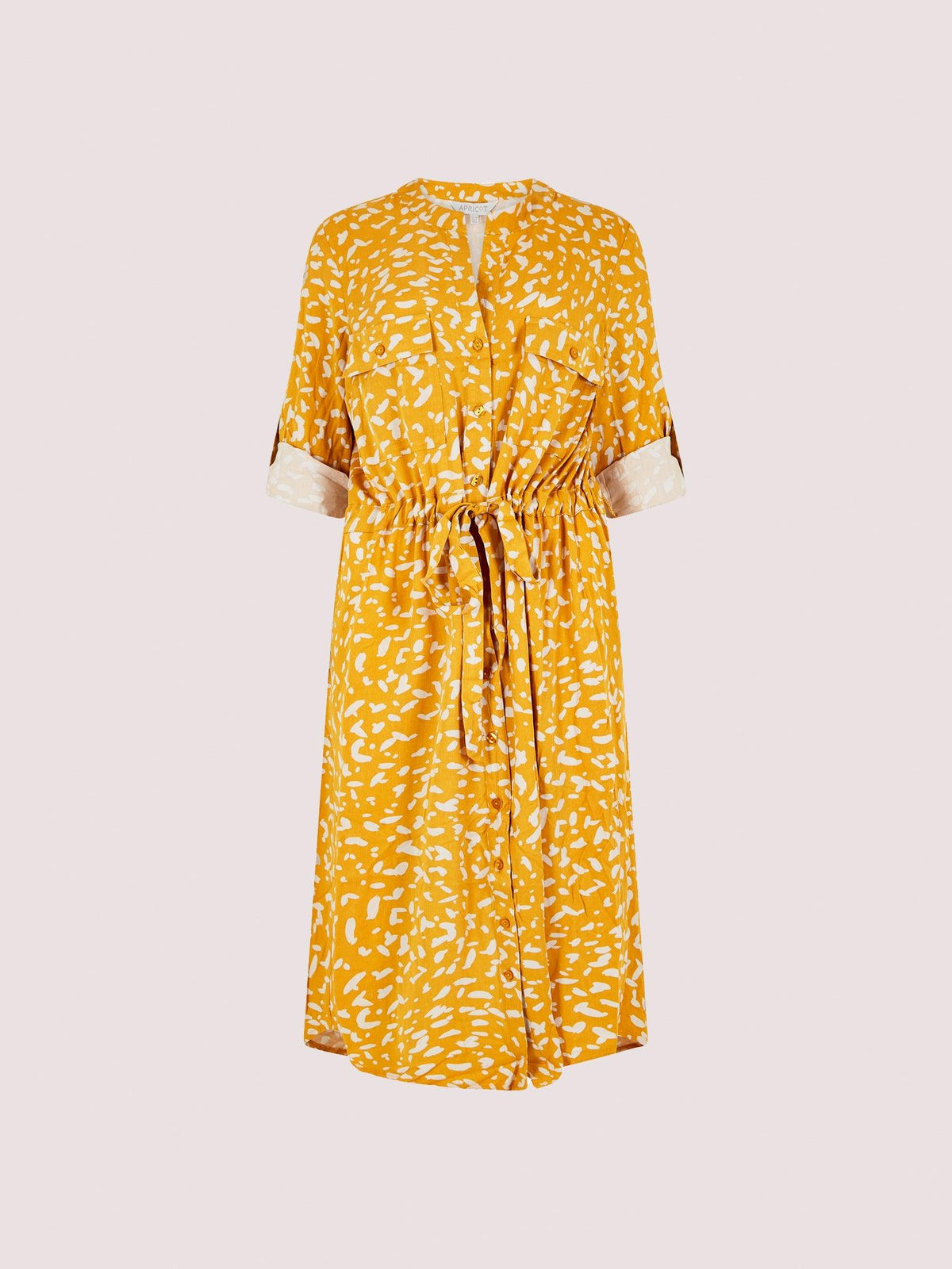 שמלת מידי עם כפתורים בצבע צהוב - MASHBIR//365
