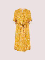 שמלת מידי עם כפתורים בצבע צהוב - MASHBIR//365