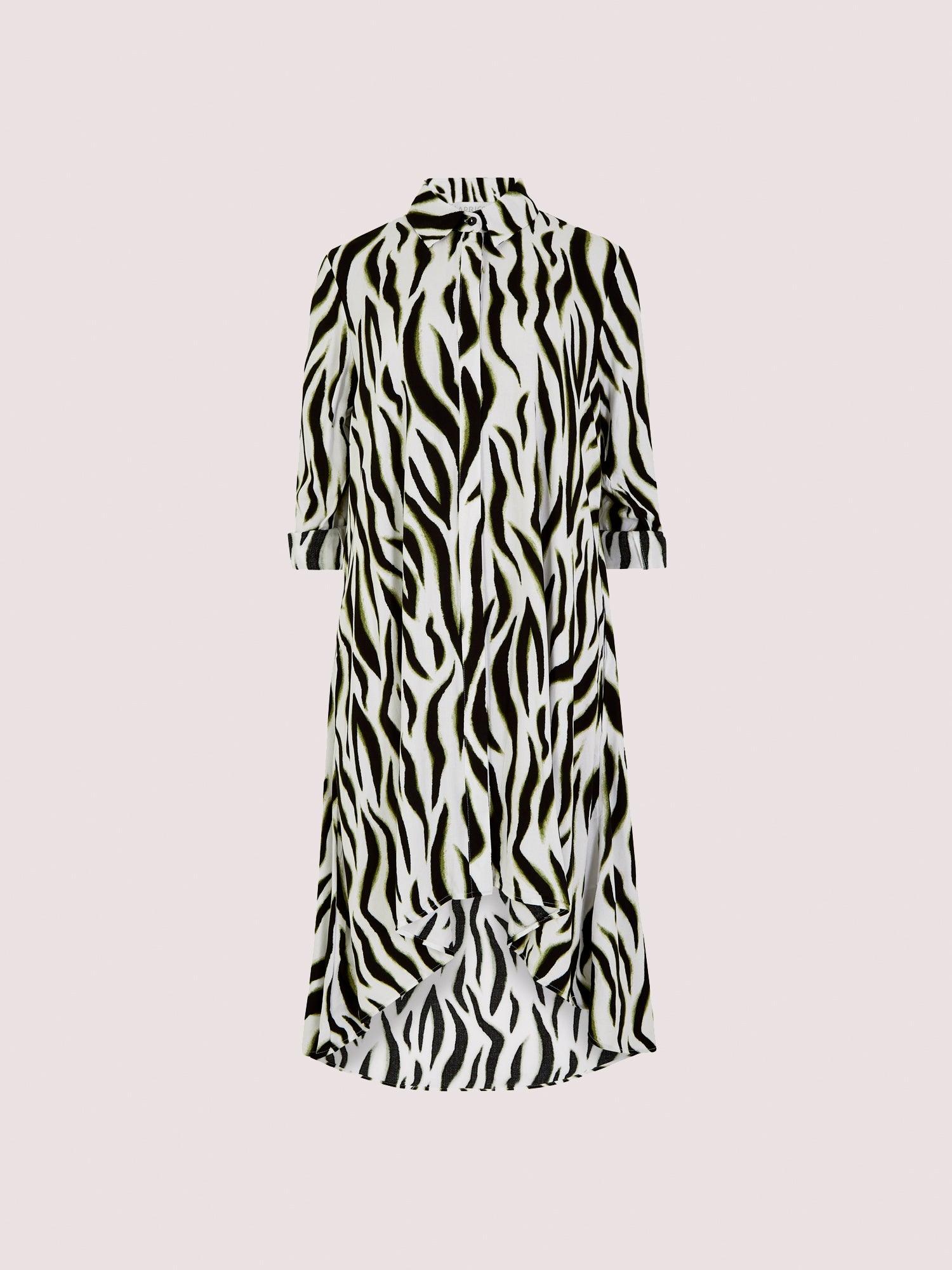 שמלת מידי זברה בצבע קרם - MASHBIR//365