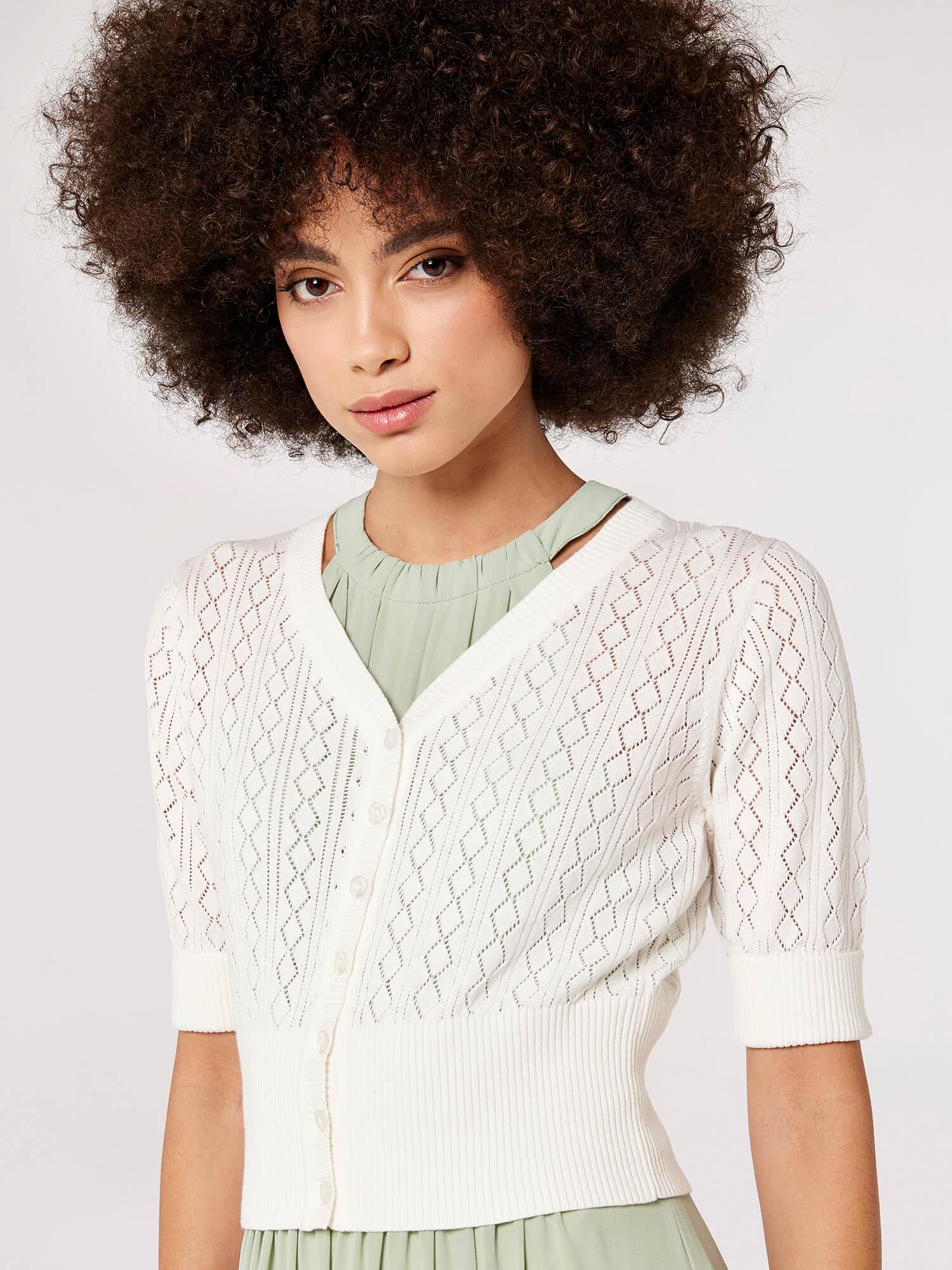 סריג בסגנון סריגה בצבע קרם - MASHBIR//365