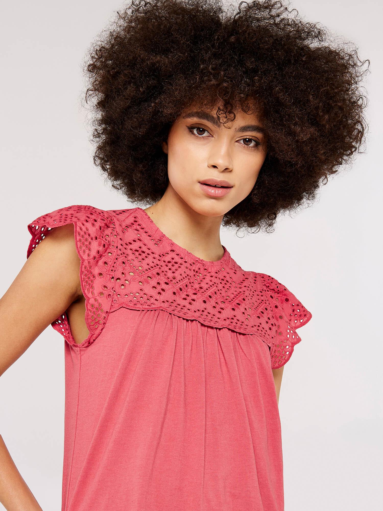 חולצת ג'רסי עם פתחים בצבע ורוד - MASHBIR//365