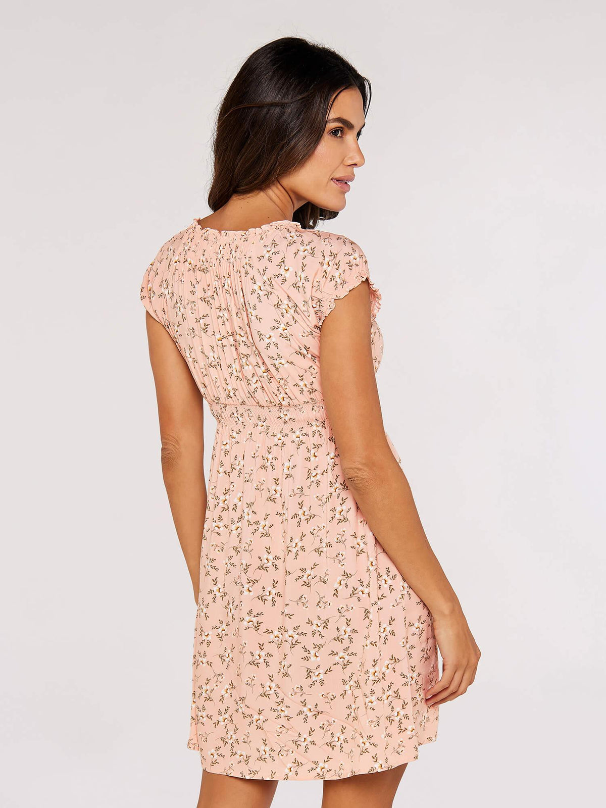 שמלת מיני פרחונית בגוון ורוד - MASHBIR//365