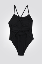 בגד ים שלם לנשים HYDRASTRONG SOLID-LACE UP בצבע שחור