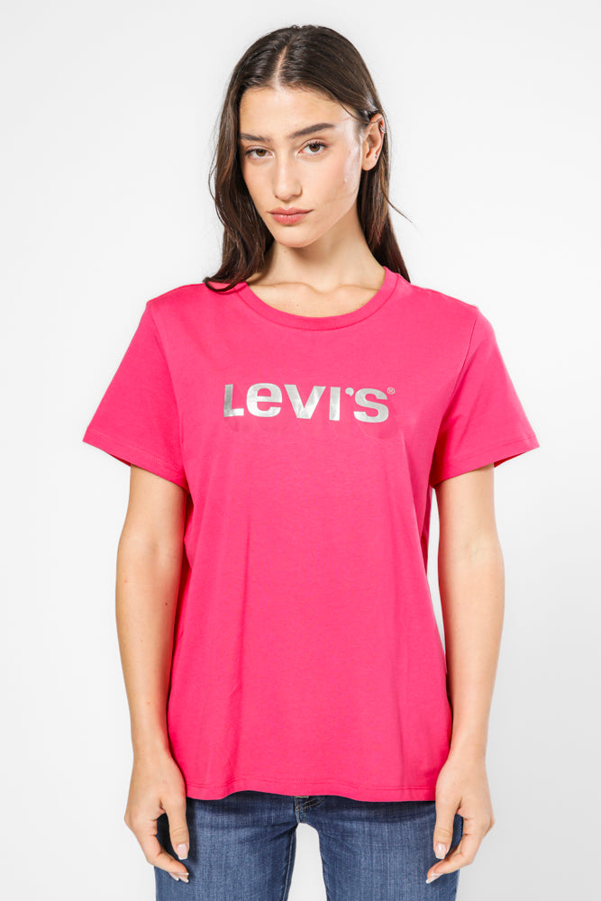 טישירט עם לוגו בצבע ורוד