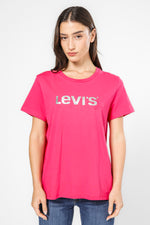 טישירט עם לוגו בצבע ורוד