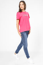 טישירט עם לוגו בצבע ורוד