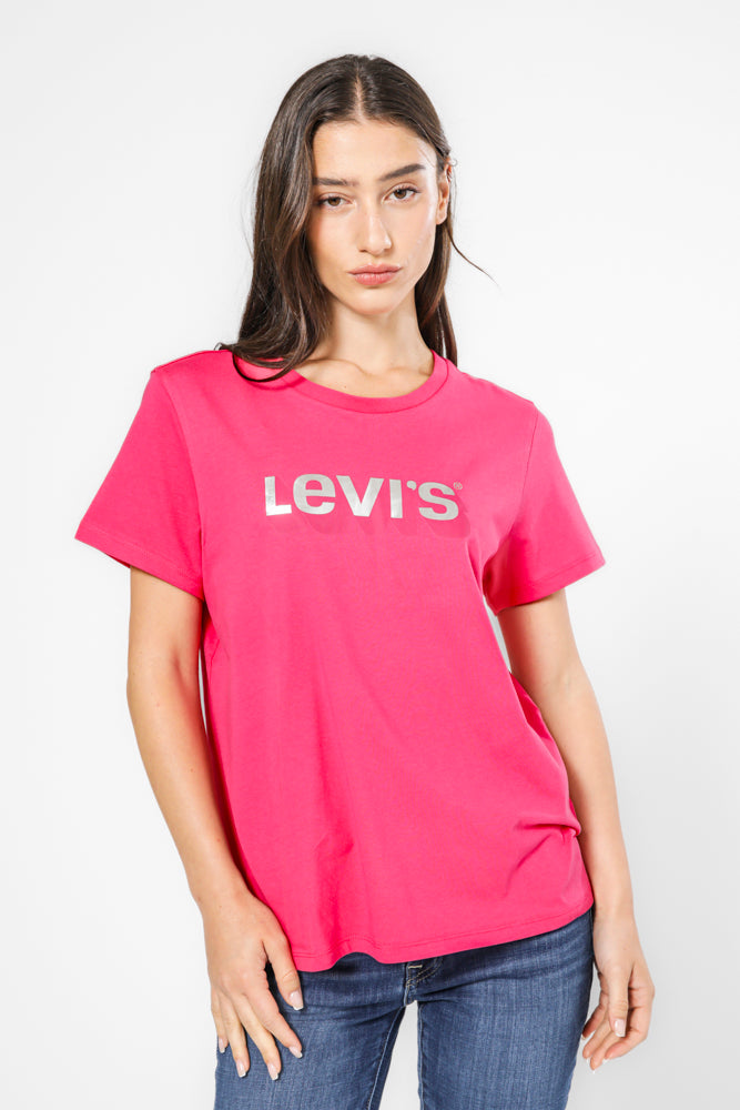 טישירט עם לוגו בצבע ורוד