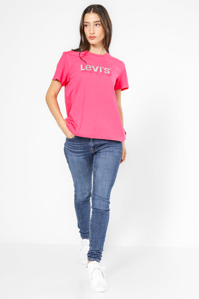 טישירט עם לוגו בצבע ורוד