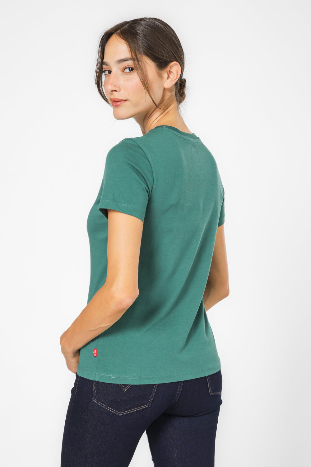 טישירט הדפס לוגו בצבע ירוק