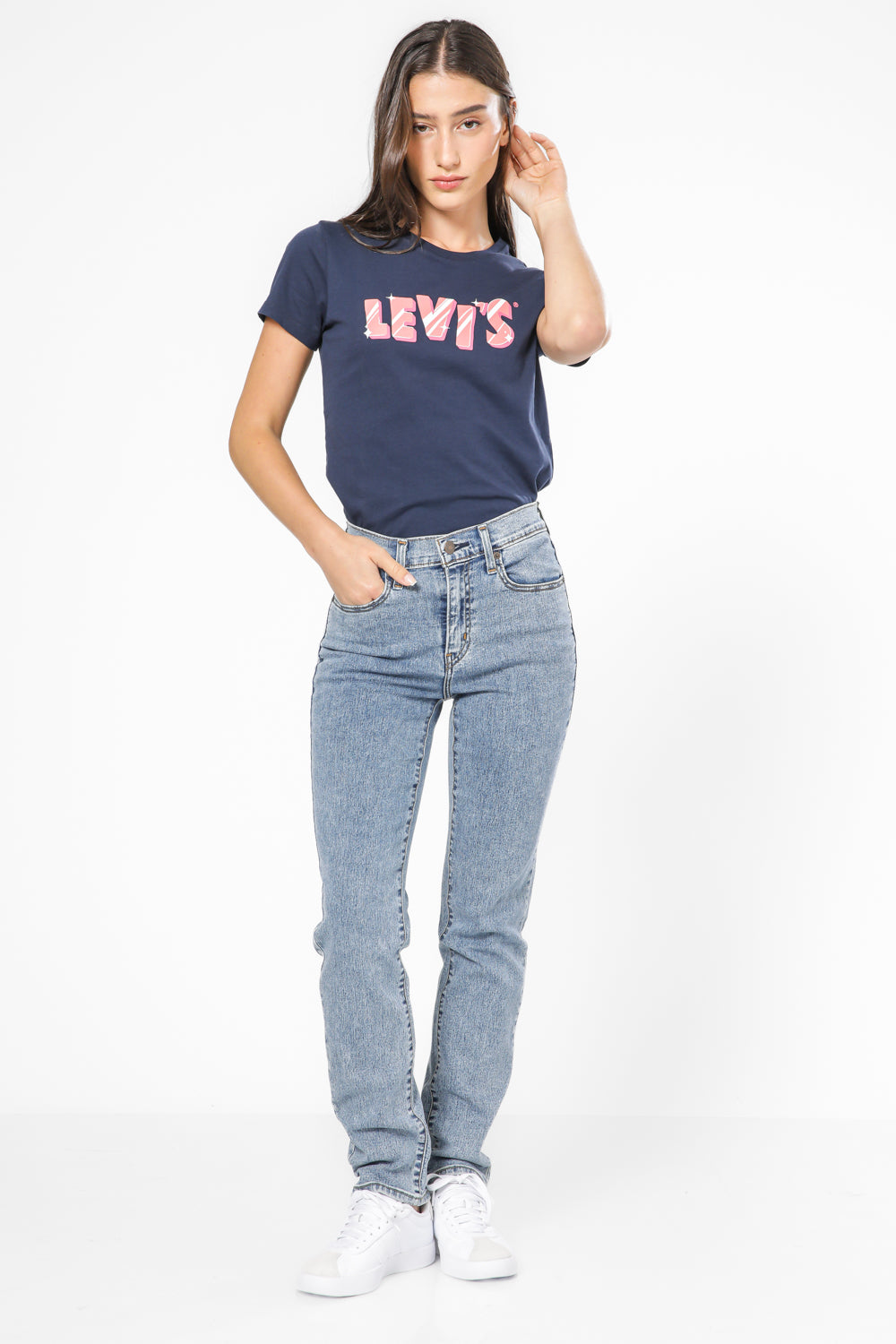 ג'ינס 724 High Rise Straight בצבע כחול בהיר