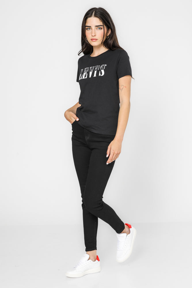 טישירט עם הדפס בצבע שחור