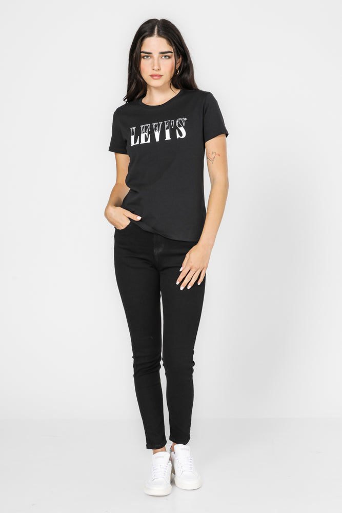 טישירט עם הדפס בצבע שחור