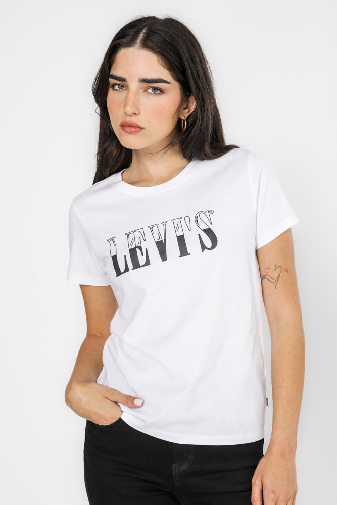 טישירט עם הדפס בצבע לבן