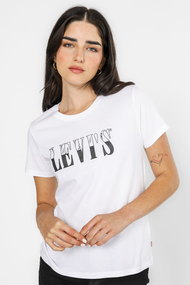 טישירט עם הדפס בצבע לבן