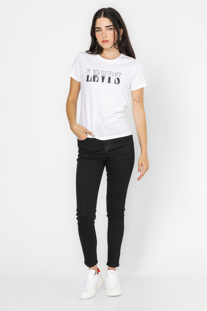 טישירט עם הדפס בצבע לבן