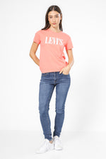 טישירט עם לוגו בצבע אפרסק