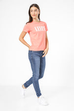 טישירט עם לוגו בצבע אפרסק