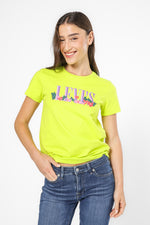 טישירט עם לוגו בצבע צהוב