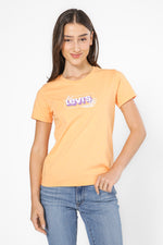 טישירט עם הדפס בצבע כתום