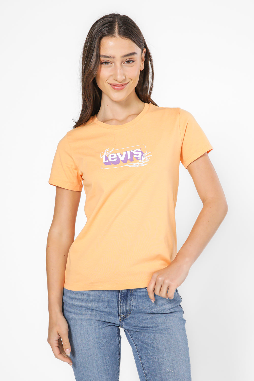 טישירט עם הדפס בצבע כתום