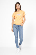 טישירט עם הדפס בצבע כתום