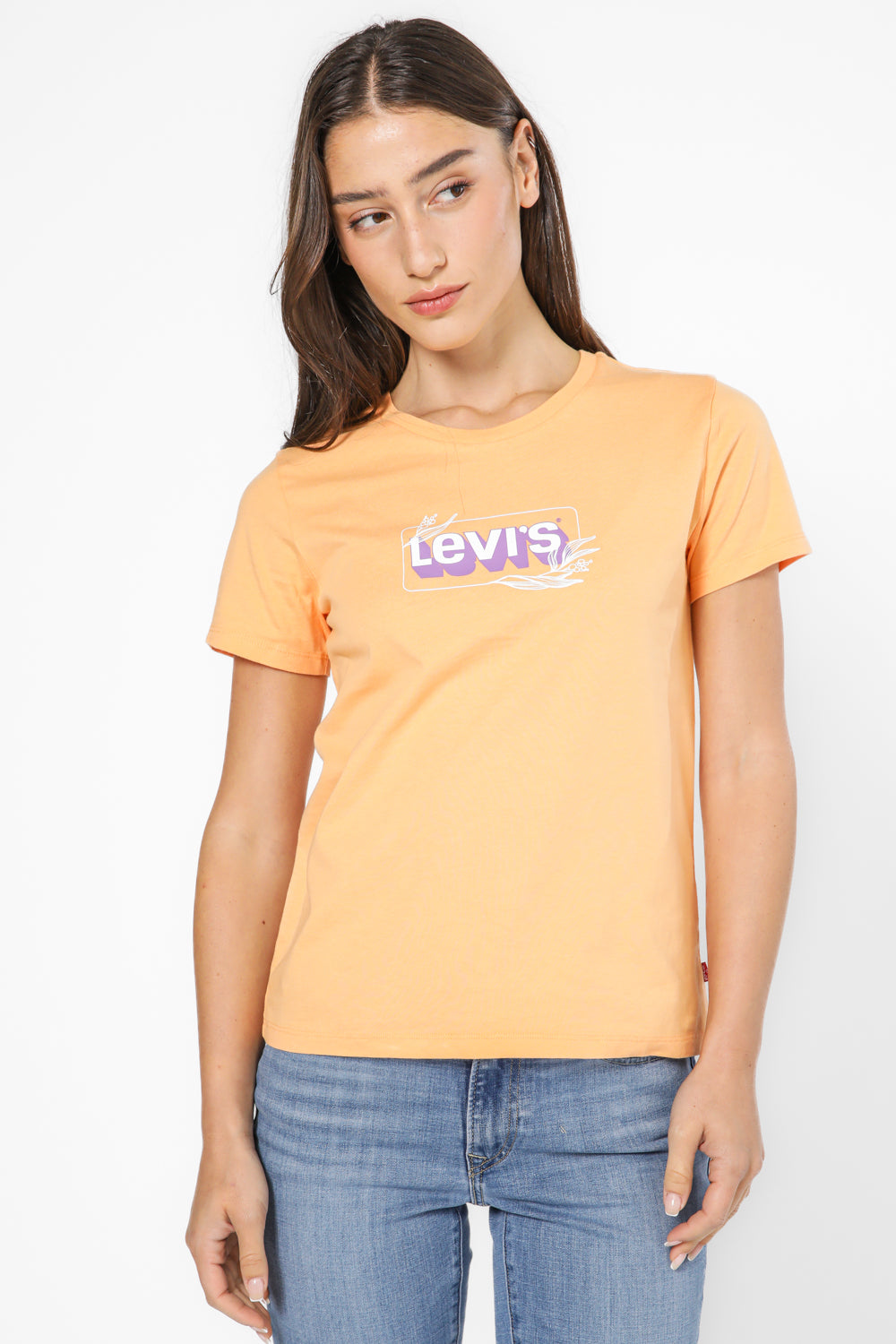 טישירט עם הדפס בצבע כתום