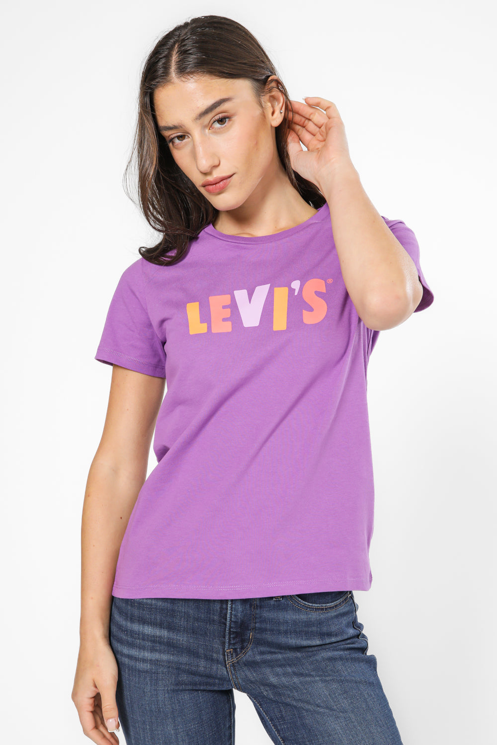 טישירט עם הדפס בצבע סגול