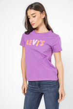 טישירט עם הדפס בצבע סגול