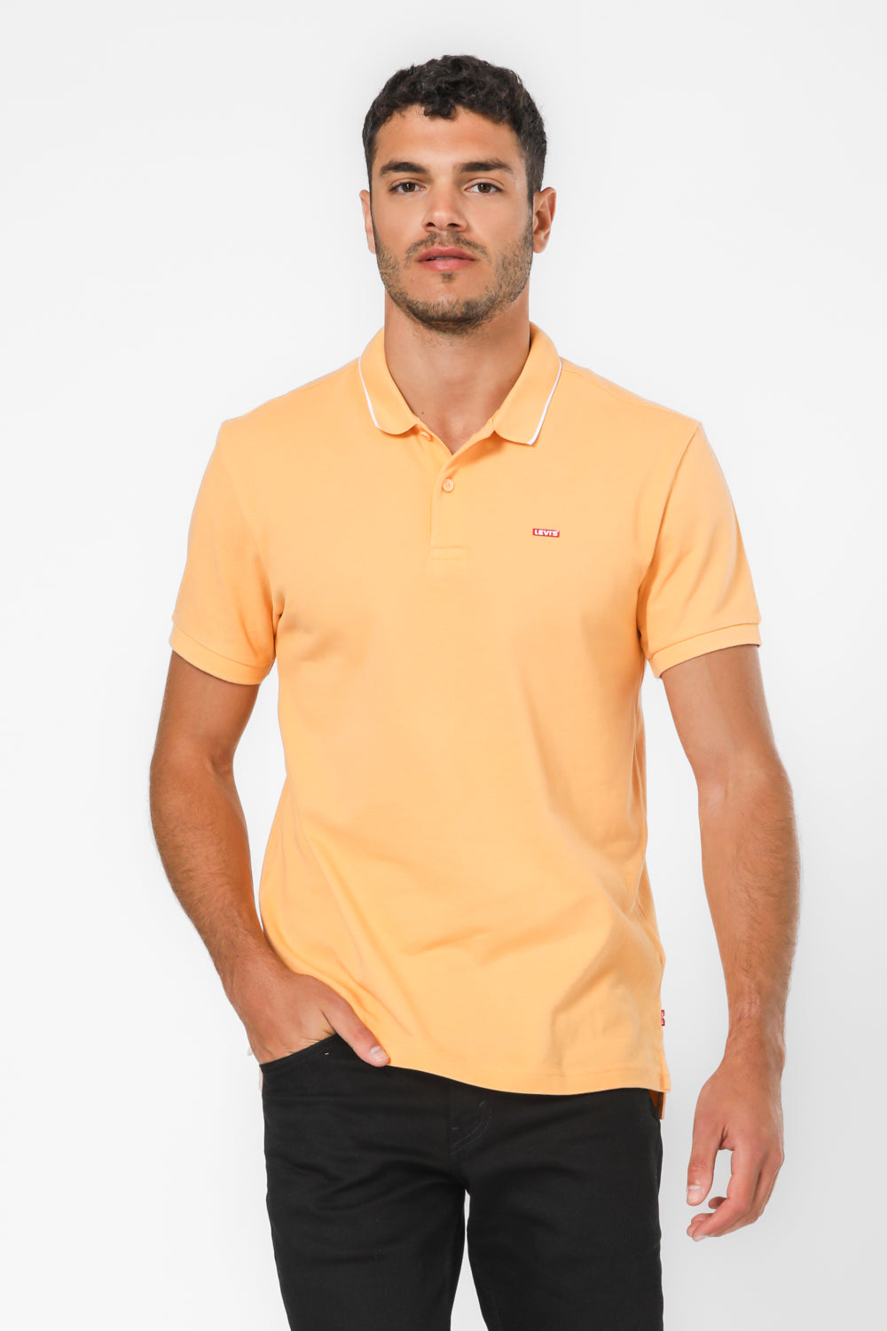 חולצה פולו עם לוגו בצבע כתום