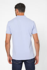 חולצה פולו עם לוגו בצבע תכלת