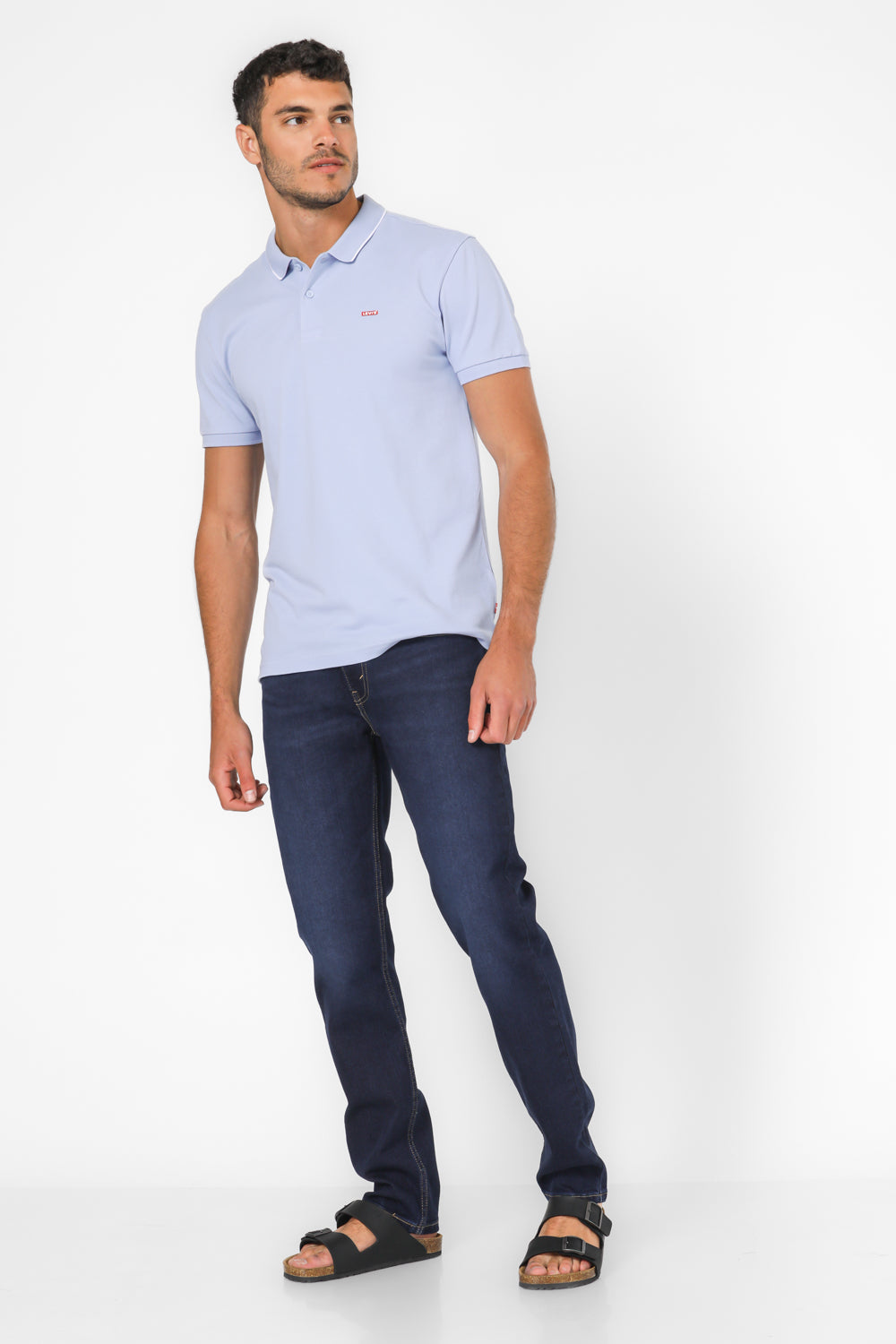 חולצה פולו עם לוגו בצבע תכלת