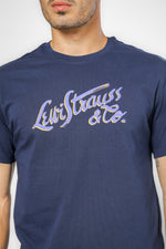 טישירט עם לוגו בצבע נייבי