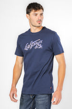 טישירט עם לוגו בצבע נייבי