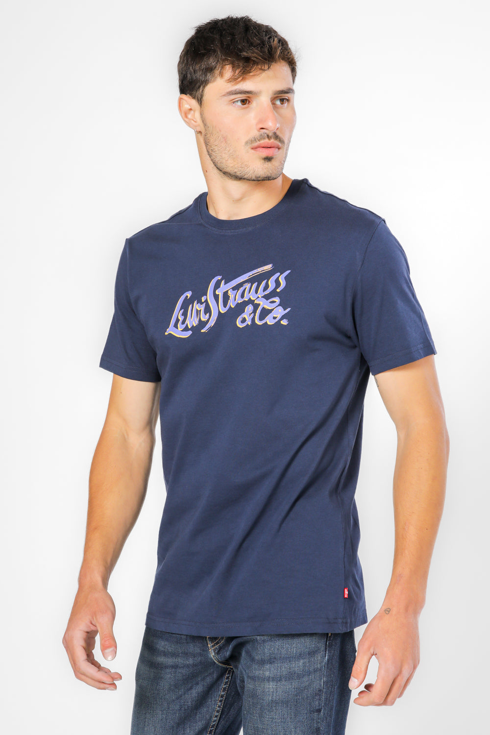 טישירט עם לוגו בצבע נייבי