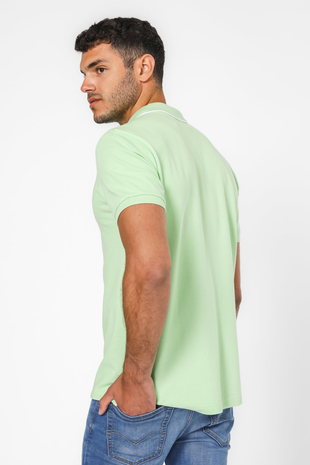 חולצה פולו עם לוגו בצבע ירוק