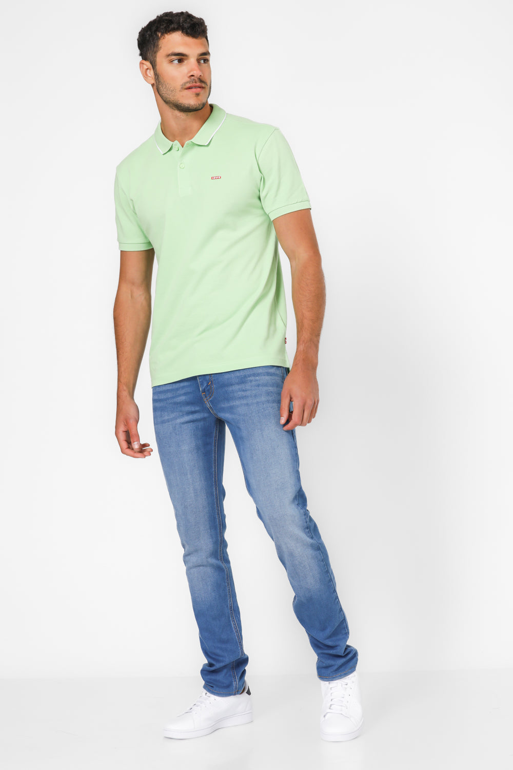 חולצה פולו עם לוגו בצבע ירוק