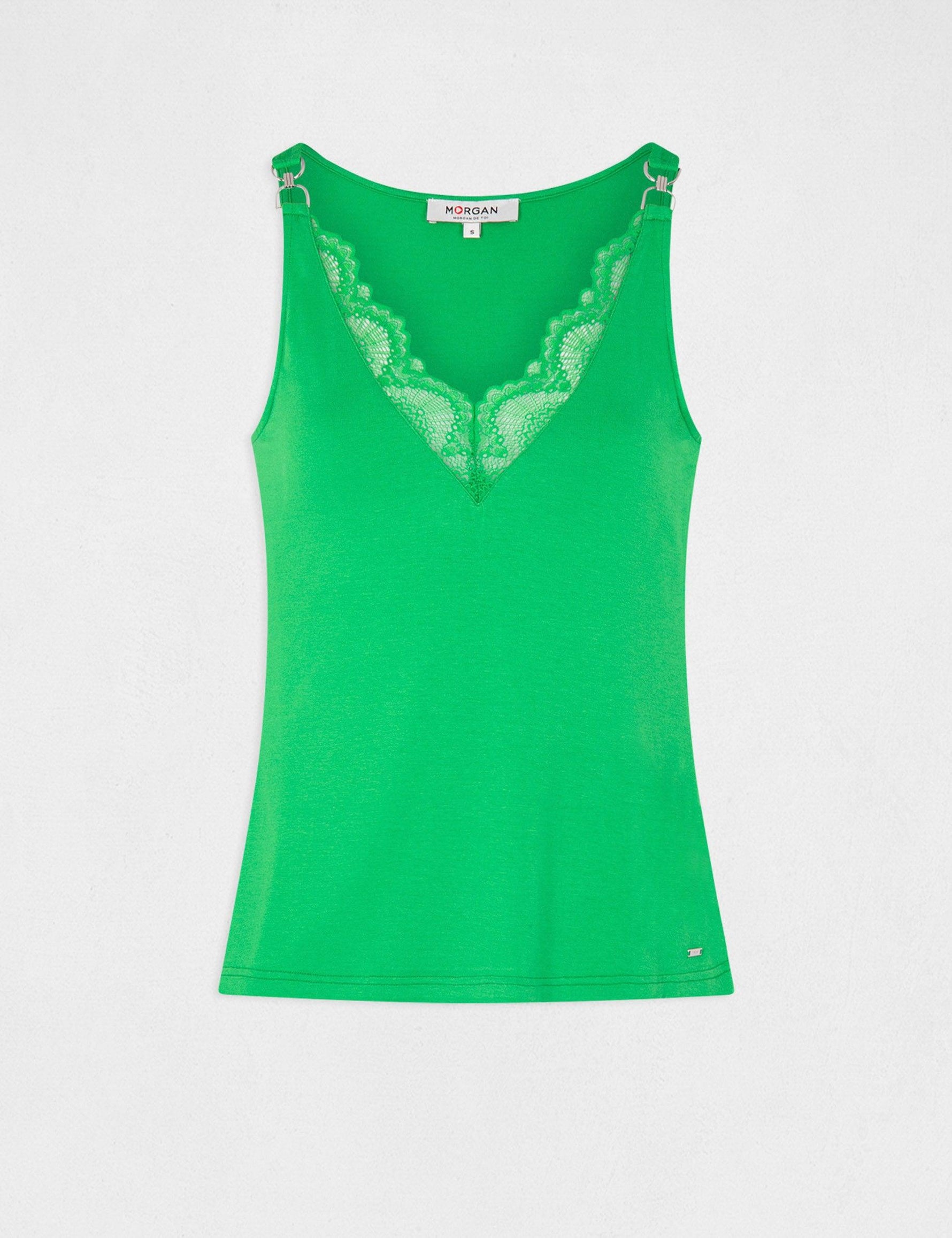 גופיית תחרה בצבע ירוק - MASHBIR//365