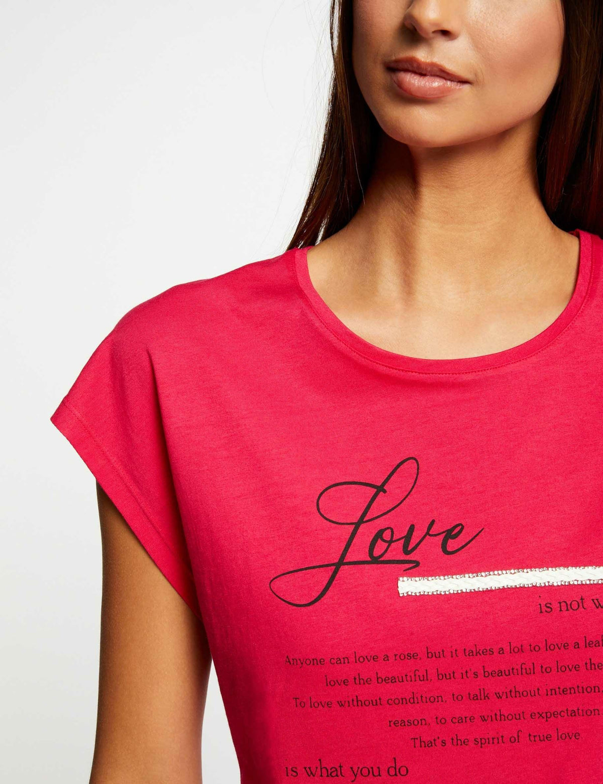 טישירט הדפס קצרה בצבע ורוד - MASHBIR//365