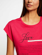 טישירט הדפס קצרה בצבע ורוד - MASHBIR//365