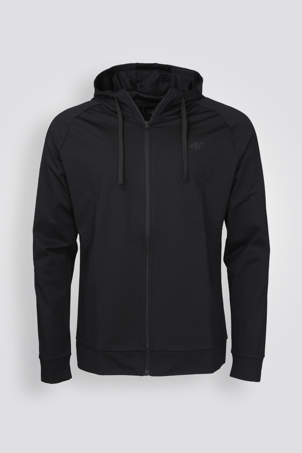 סווטשירט קפוצ'ון DRY עם רוכסן בצבע שחור