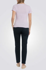 טישירט בייסיק לנשים עם שיבוץ אבנים