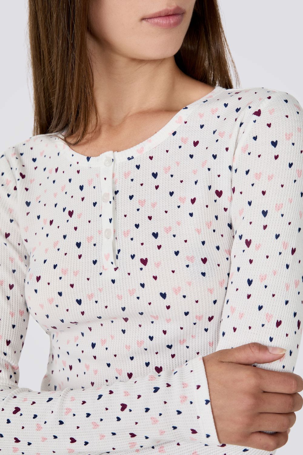 חולצת פיג'מה בהדפס לבבות | איתם