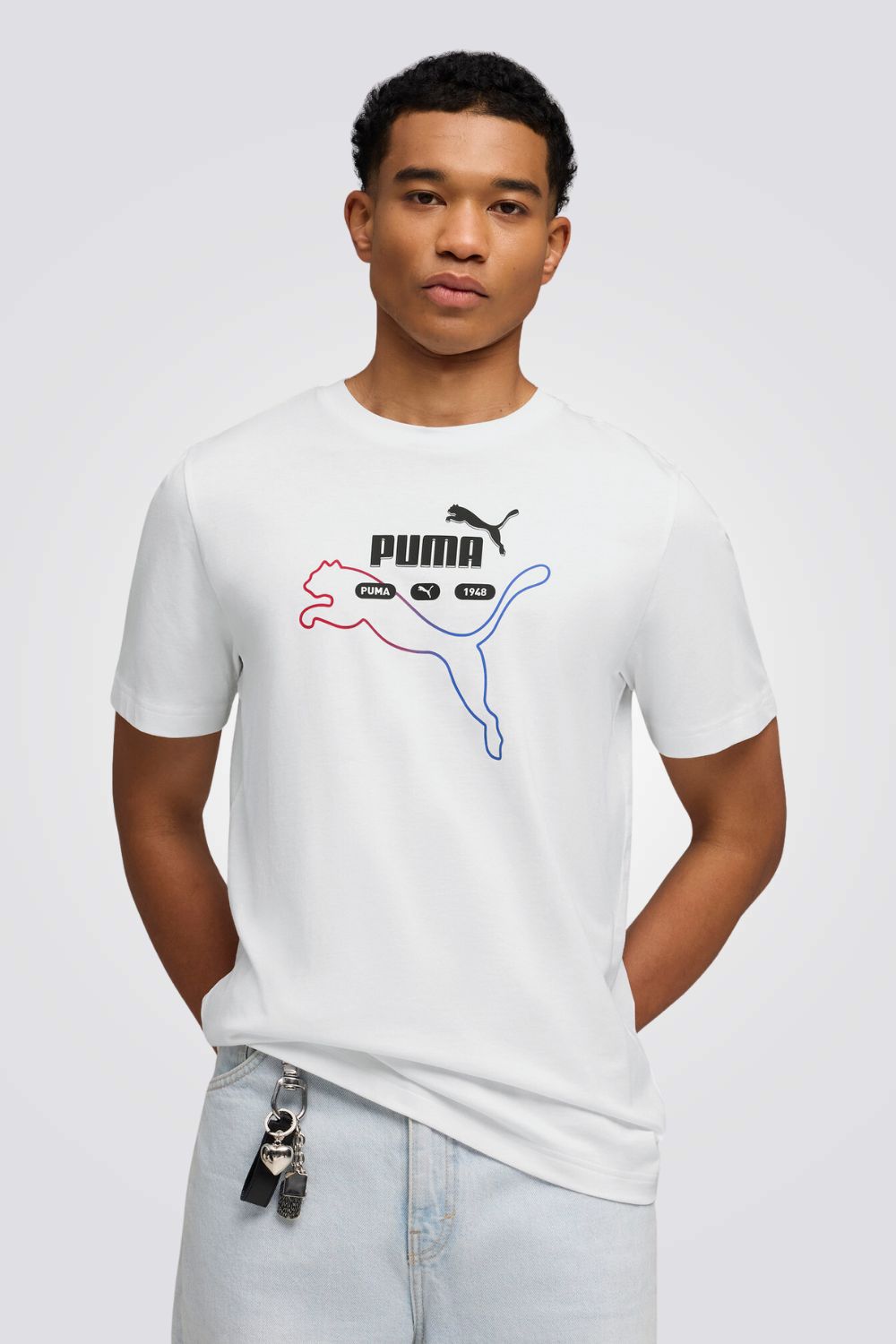 טישירט ממותגת קצרה לגברים | פומה