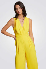 אוברול ארוך Wide Leg בצבע צהוב