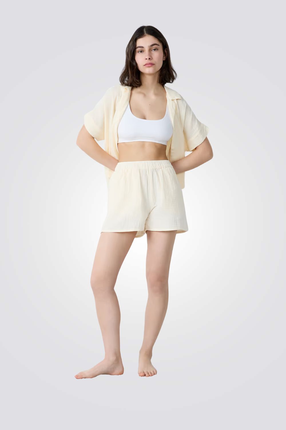 מכנסי פיג'מה קצרים מכותנה VENICIA לנשים