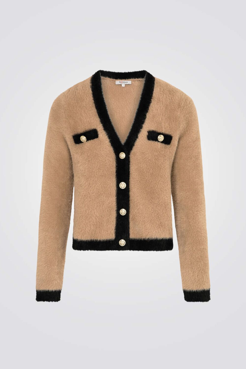 קרדיגן סריג רך בצבע כאמל