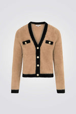 קרדיגן סריג רך בצבע כאמל