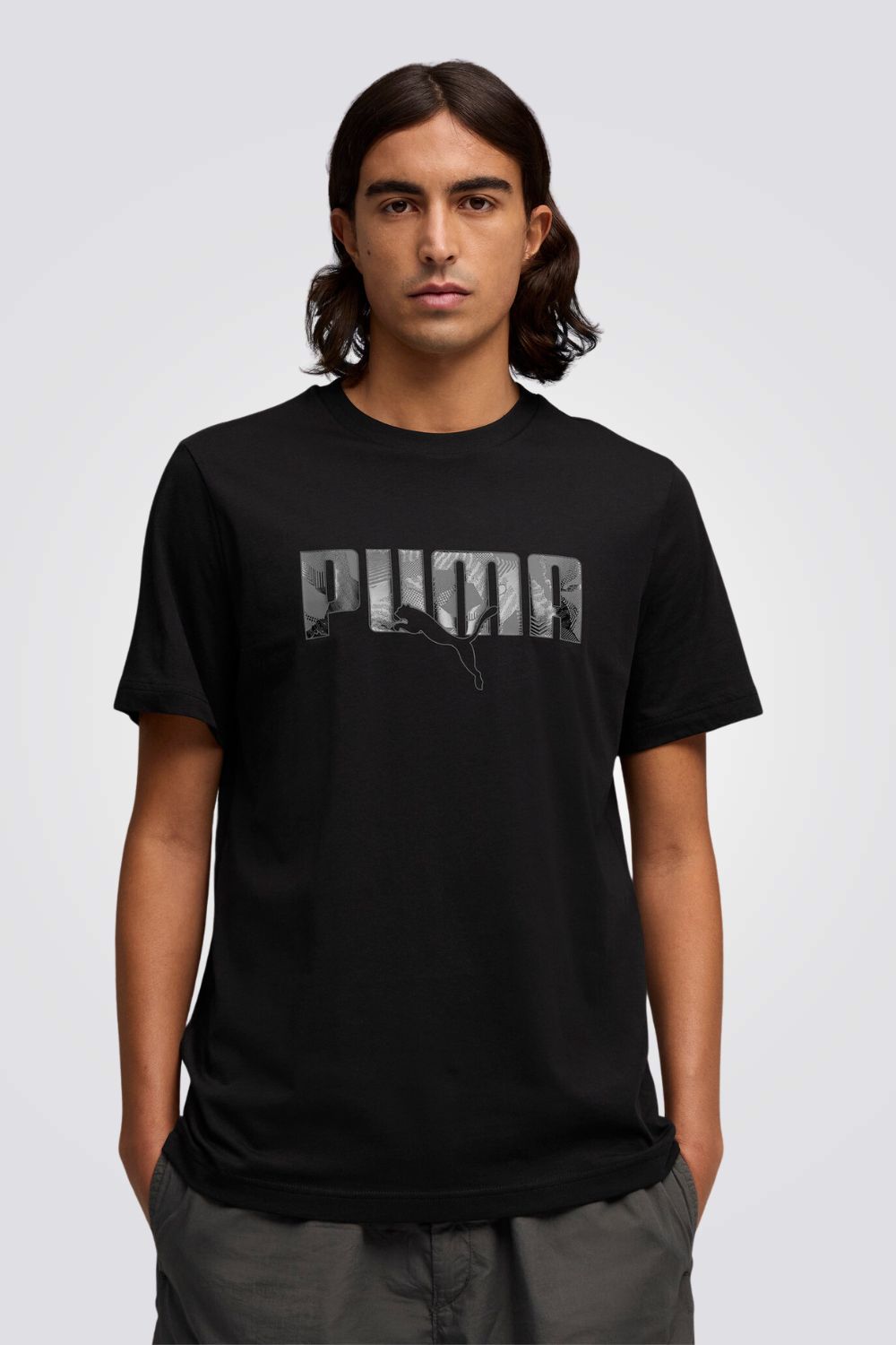 טישירט קצרה עם הדפס לוגו לגברים | פומה